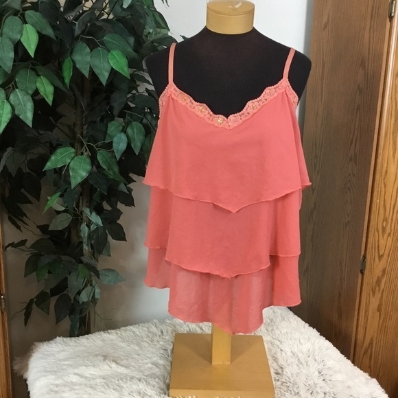 VENEZIA 26/28 orange coral adjustable Strap layer camisole - Picture 1 of 16